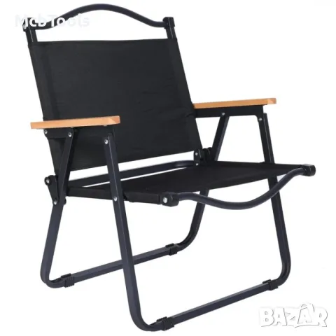 Къмпинг стол сгъваем от плат – Черен, снимка 2 - Къмпинг мебели - 47782845