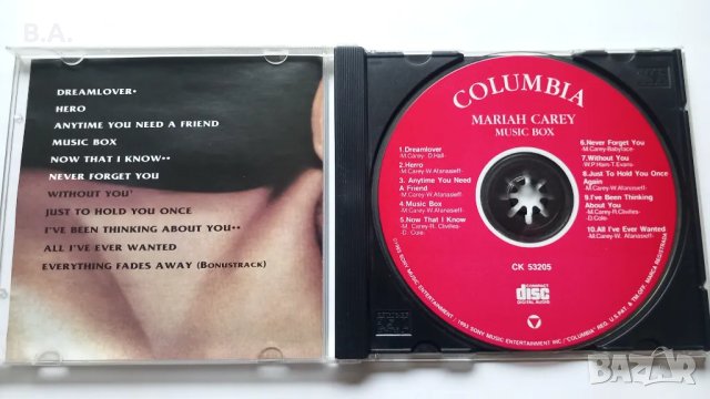CD Mariah Carey-Music Box, снимка 2 - CD дискове - 48250484