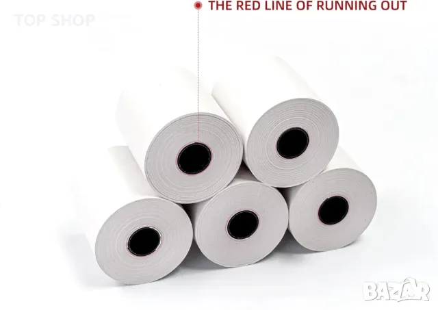 50 ролки, термохартия GOLDEN WIND 2 1/4 x 165 фута, 55GSM първокласно качество, бяла, 57 * 64 mm