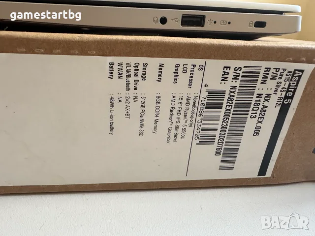 Acer Aspire 5 A515-45, Ryzen 5 5500U, DDR4 8GB, 512GB SSD, снимка 5 - Лаптопи за работа - 55853014