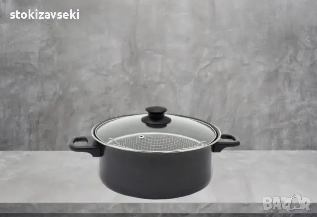 Тенджера с кошница Rosberg, 24 см., въглеродна стомана, снимка 1