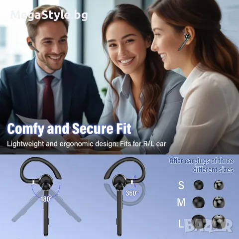Премиум Единична Bluetooth 5.3 Слушалка – 90ч. Батерия, Двоен Микрофон(ENC) и Изключително чист звук, снимка 6 - Bluetooth слушалки - 55750563