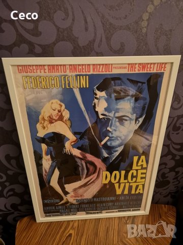 Постер с рамка classic Italian movie, Art, Cinema, La Dolche Vita, снимка 2 - Списания и комикси - 34742484