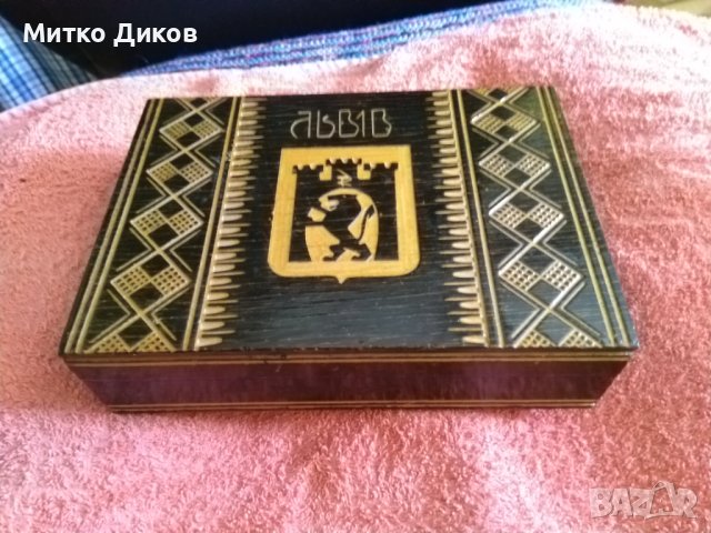 Дървена кутия Лвов Украйна от соца 200х140х55мм