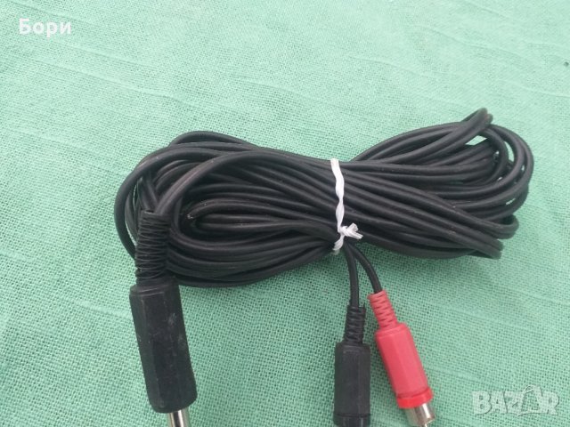 Немски кабел  жак стерео към 2хчинч мъжки 6 метра, снимка 3 - Други - 34340141