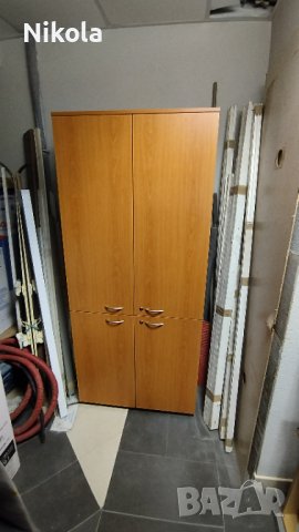 Офис шкаф - гардероб с четири врати и 5бр. рафтове 86/40/194, снимка 1 - Шкафове - 41500557