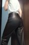Vegan черен кожен панталон HM Divided, размер 36, нов с етикет , снимка 1