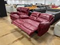 Червени дивани две двойки - естествена кожа, снимка 5