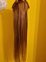 Естествена коса ЛУКС кафяв цвят 70 см, плътен косъм, снимка 4