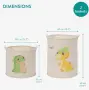 Кош за съхранение на играчки Navaris Green Dinosaur, 2 броя сгъваеми кошници за играчки / дрехи , снимка 4