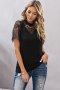 Дамски топ в черно с ефектна дантела, снимка 6
