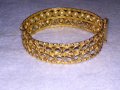 СТАРА ПОЗЛАТЕНА ФИЛИГРАННО АЖУРНО РЪЧНО ИЗРАБОТЕНА ПЕРЛЕН ТИП СТОМАНЕНА РЕТРО ГРИВНА 26616, снимка 3