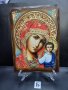 Икона на платно А4 на Пресвета Майка Богородица Закрилница - ръчна изработка . Модел Б., снимка 4