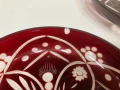 Част от сервиз от червен кристал, снимка 4