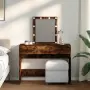 vidaXL Тоалетка с LED, опушен дъб, 100x40x130 см, снимка 2