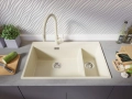 Бежав кухненска гранитна мивка Осло 80 Duo Top 780x500 мм, снимка 4