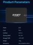 EAGET SSD 120GB SATAIII 6Gb/s 2.5" SATA R530/WR500 3D TLC Nand Flash NVME SMI TRIM NCQ S.M.A.R.T HDD, снимка 9
