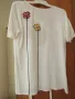 Дамска бяла тениска с бродерия и гол гръб, размер L, снимка 2