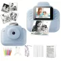 Детски фотоапарат за моментни снимки с дисплей мини термален Принтер с хартия комплект Розов Син, снимка 1