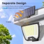 Нова Соларна охранителна лампа 288 LED 3 режима PIR IP65 отделен панел, снимка 4