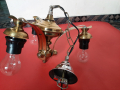 Стар Ретро Полилей Лампа от Бронз с 3 крушки, снимка 2
