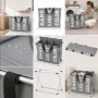 Сгъваем кош за пране с 3 отделения и капак, 130 l, снимка 3