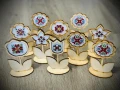 ръчно бродирани дървени цветя , снимка 2
