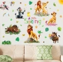 Spring Цар Лъв Симба Нала самозалепващ стикер лепенка за стена мебел прозорец детска стая детски, снимка 1