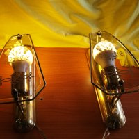 Стенни лампи - 2бр. аплици със златиста основа и стъкло, снимка 6 - Лампи за стена - 40424228