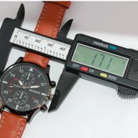 Спортно-елегантен мъжки часовник с кожена каишка и кварцов механизъм, снимка 3 - Мъжки - 41698699