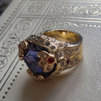 Versace-златен стар пръстен с естествени камъни, снимка 6 - Пръстени - 36039975