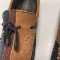 Мъжки мокасини от естествен велур - Тъмносини с Кафяв - 42, снимка 3 - Ежедневни обувки - 41547811