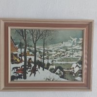 Картина, Ловци в снега, репродукция , снимка 2 - Картини - 41489510