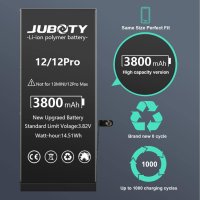 Батерия JUBOTY 3800mAh за iPhone 12/12Pro, Li-ion с професионален комплект инструменти, снимка 6 - Оригинални батерии - 44462774