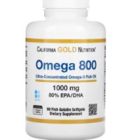 California Gold Nutrition, Omega 800 Pharmaceutical Grade Fish Oil, 80% EPA/DHA 1,000 mg 90 Softgels, снимка 1 - Хранителни добавки - 44229629