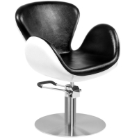 Фризьорски стол Amsterdam черно и бяло, снимка 1 - Фризьорски столове - 44715319
