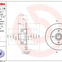 Задни спирачни дискове BREMBO 08.5005.14 - SEAT, VW, снимка 3 - Части - 42493477