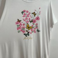Макси прекрасна силно еластична много мека блузка с красива апликация, снимка 3 - Тениски - 41078573