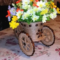 Декоративно колело триколка, велосипед с цветя за декорация, декор, украса за дома, снимка 9 - Декорация за дома - 22786655