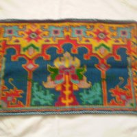 19ти век Ръчно плетена Възглавница многоцветни вълнени конци, снимка 1 - Антикварни и старинни предмети - 39496037