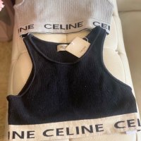 -30%Селин кроп топ*CELINE STRIPED MESH SPORTS BRA, снимка 16 - Корсети, бюстиета, топове - 36156067