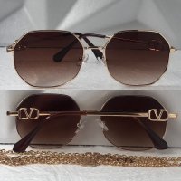 Valentino дамски слънчеви очила Осмоъгълник с верижка синджир, снимка 6 - Слънчеви и диоптрични очила - 41125682