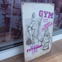 Метална табела фитнес дамски велоергометър гирички стройна, снимка 2 - Фен артикули - 44768000