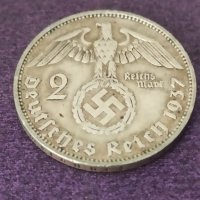2 Марки 1937 год сребро Трети Райх , снимка 1 - Нумизматика и бонистика - 41538647