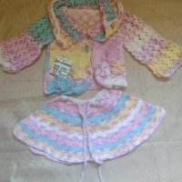 Бебешки плетен костюм пола + горно , снимка 1 - Комплекти за бебе - 41456176