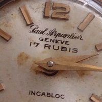 Paul Arpantier GENEVE INCABLOC позлатен дамски часовник и верижка с печати 17 РУБИНА 30680, снимка 4 - Антикварни и старинни предмети - 40492526