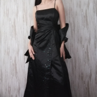 Дълга официална абитуриентска рокля с наметало р-р XS-S, снимка 1 - Рокли - 44550048