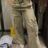 Дамски американски модерни дънкови панталони със средна талия и много джобове , снимка 1 - Панталони - 39732615