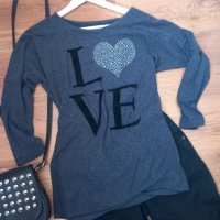 блузка/туника с надпис LOVE, снимка 3 - Блузи с дълъг ръкав и пуловери - 39728688