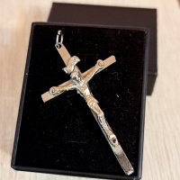 Голям сребрист кръст, снимка 5 - Колиета, медальони, синджири - 41540987